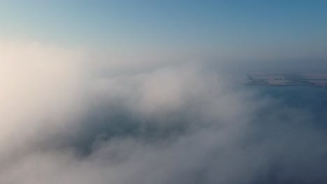 Aerial-view-of-the-sky-over-Pinery-Provincial-Park-during-a-cloudy-morning