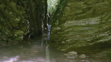 hidden gorge with waterfall