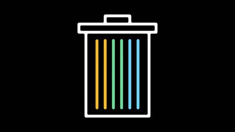 waste disposal line icon animation with alpha