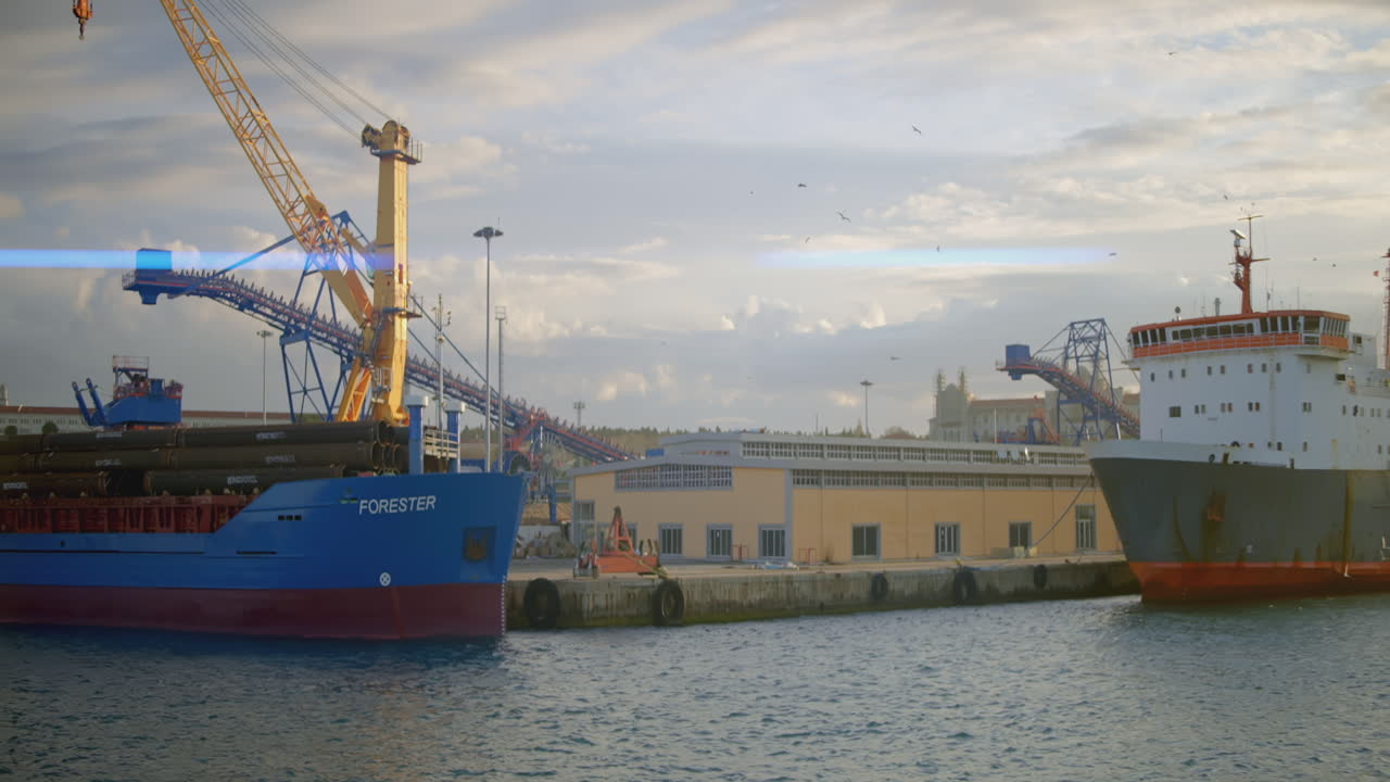 buque de carga en el puerto