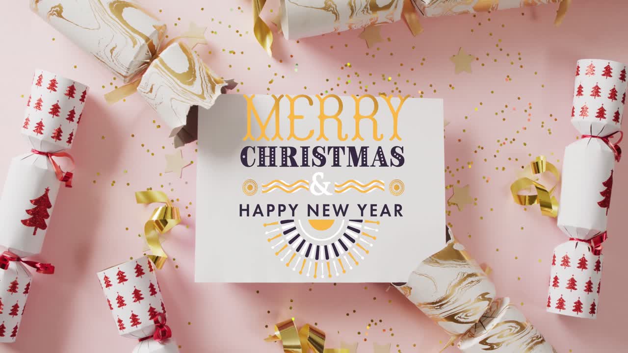 animación de felicitaciones de navidad texto sobre decoraciones de navidad