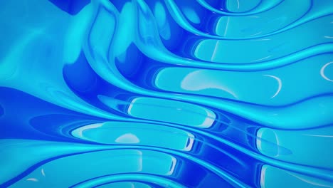 fondo fluido abstracto en bucle. hermosa superficie de vidrio ondulado de líquido azul con patrón, color gradiente y ondas de flujo en él. bg creativo brillante con animación suave y suave.