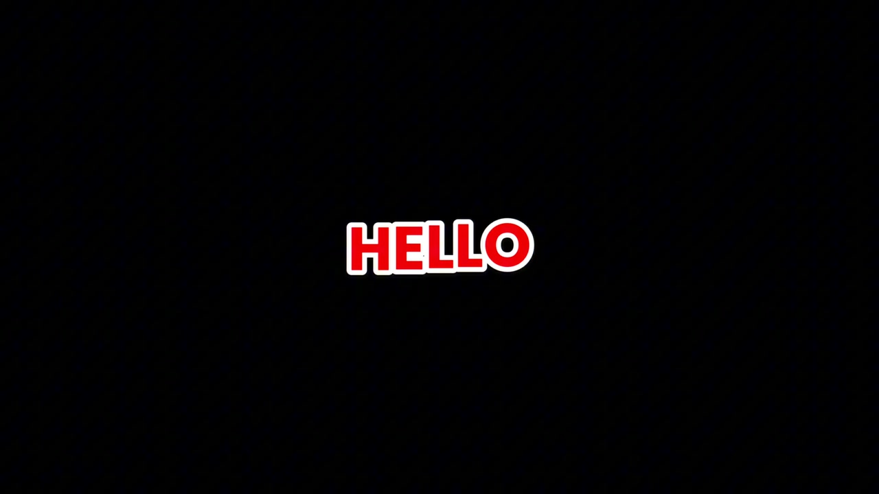 Animovaný text „Ahoj“ objevující se na černém pozadí
