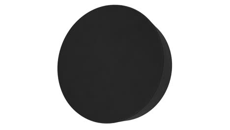 ice hockey puck spin on white background. 3d animation