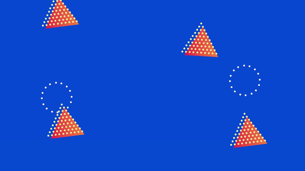 기하학적 그림과 파란 빛의 배경에 있는 색 멘피스 스타일