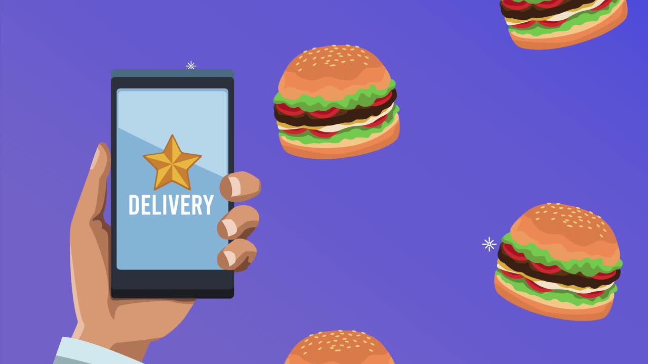 servicio de entrega de alimentos animación de letras