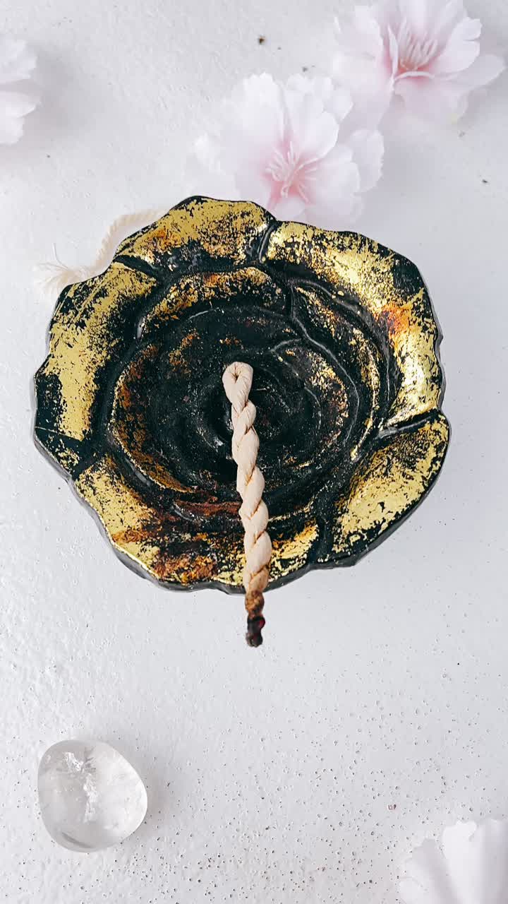 Gold-plated Rose-Shaped Incense Burner