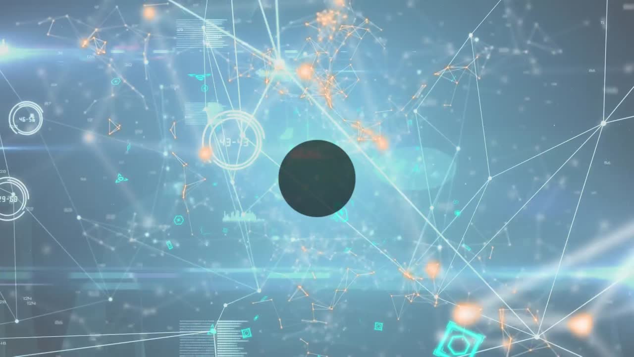 온라인 아이콘과 데이터 처리로 연결 네트워크의 애니메이션