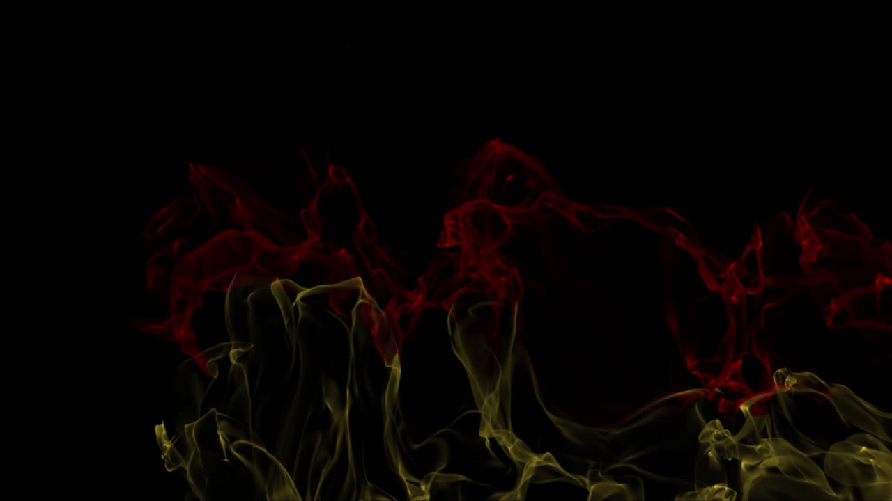 독일의 발이 연기로 변합니다. 국가 약화 개념, 알파 채널.