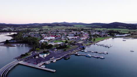 establishing aerial small marina saint helens, tasmania