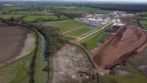 hs2 works lond itchington wood, tunnel, grand union canal, aeria,l ufton, offchurch, spring 2021