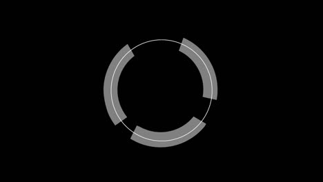 paquete de imágenes de 4k de animación de círculos blancos aislados en el fondo negro