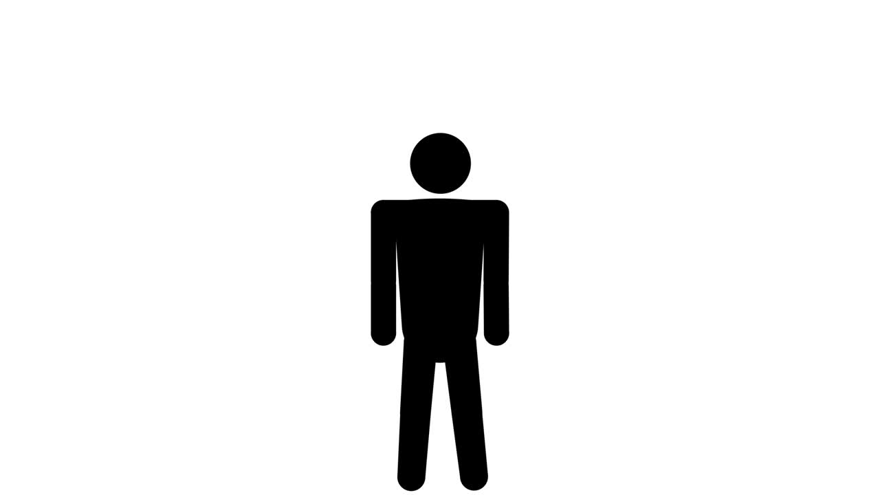 animación en bucle simple de una persona saltando. video 4k