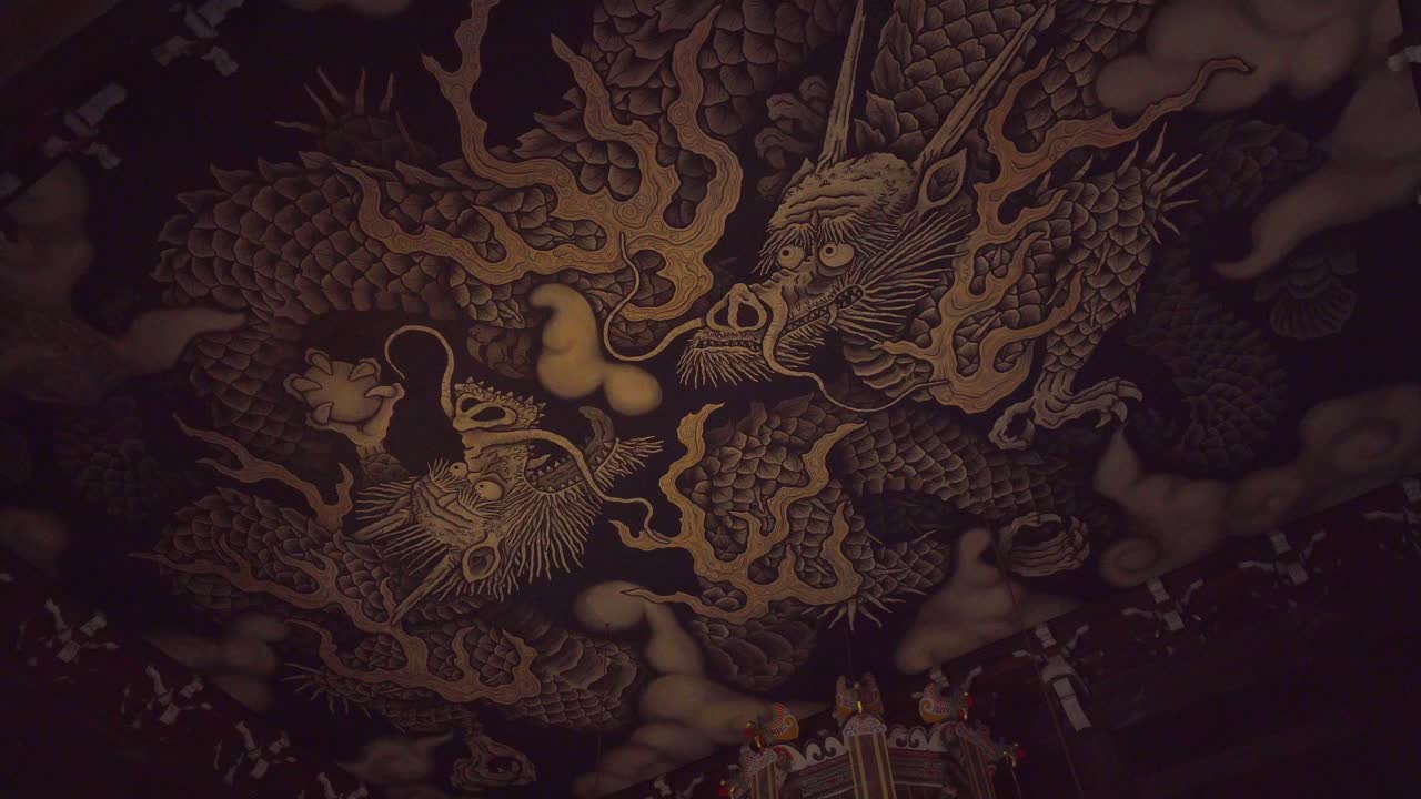 Questo dipinto si trova nel tempio Kennin-ji a Kyoto, Giappone
