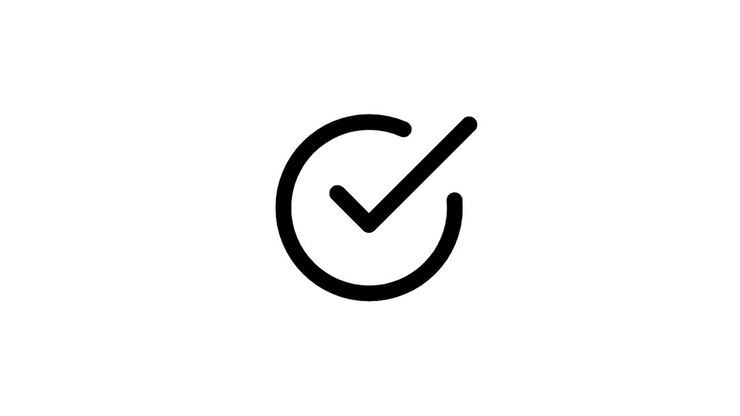 Check mark icon on white background. 4K animation.