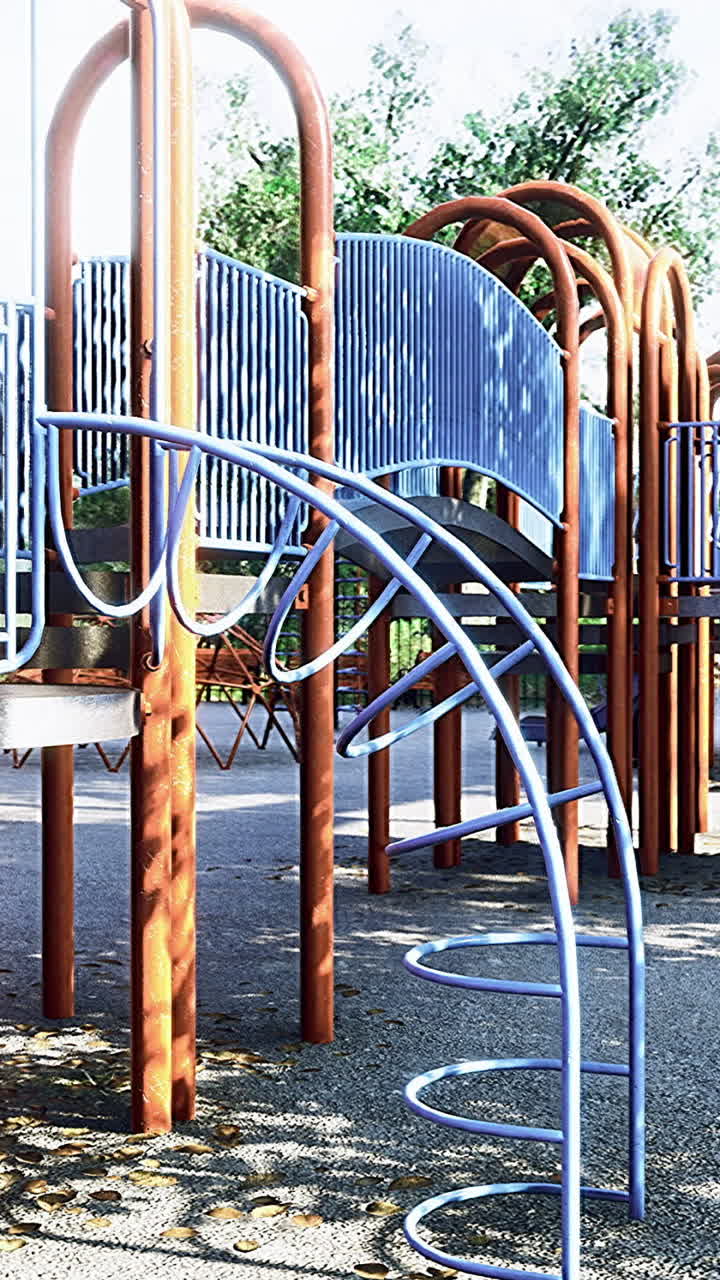 Colorful playground structure invites children to explore and play joyfully