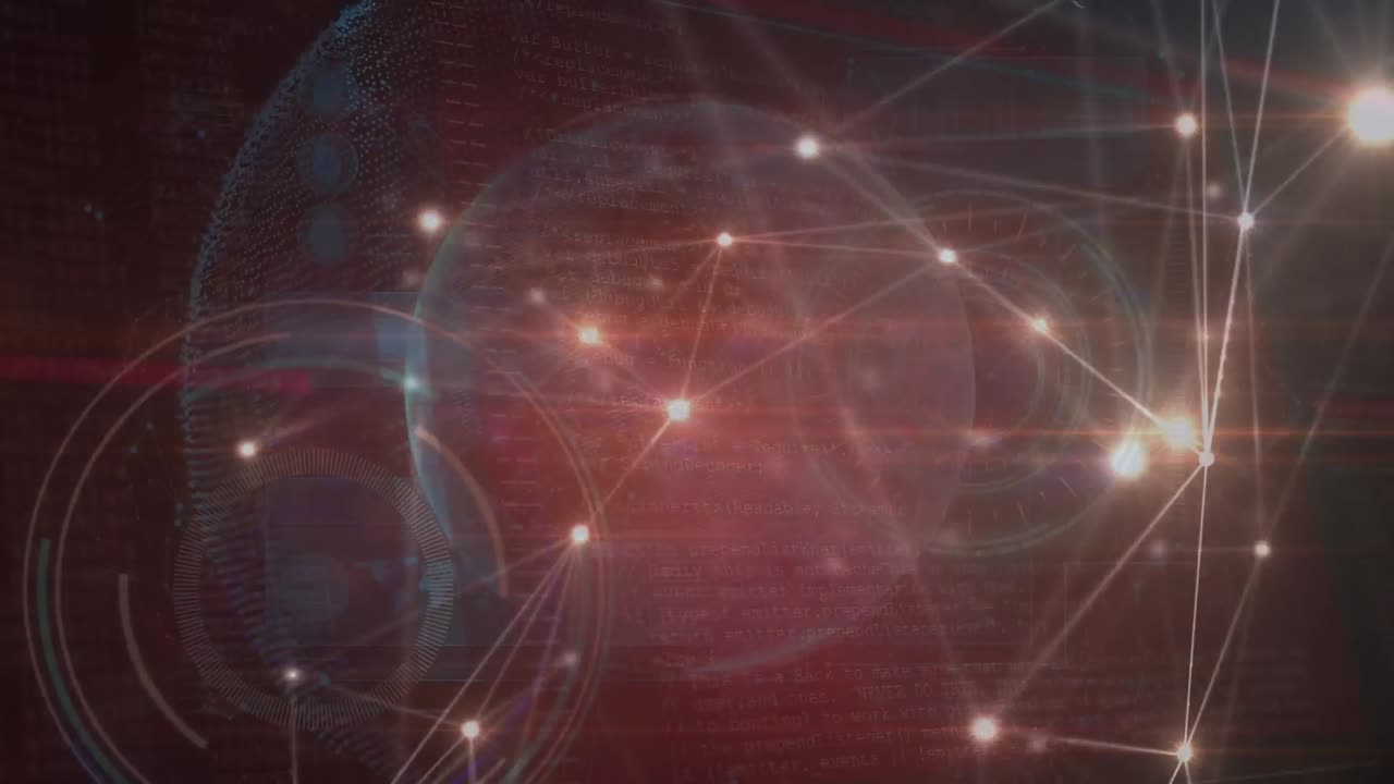 데이터 처리, 글로브 및 연결 네트워크의 애니메이션