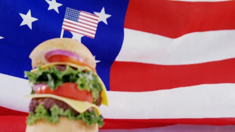 hamburger with 4th july theme