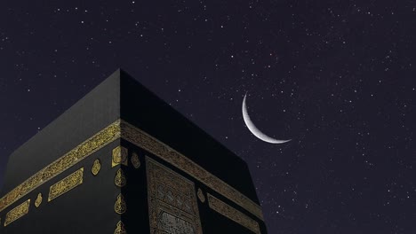 the ramadan crescent rises in the kaaba.