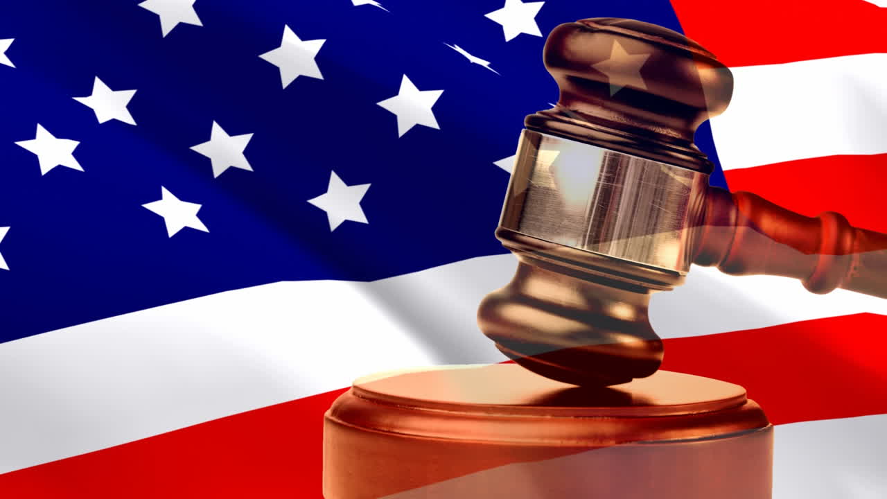 American flag and gavel video