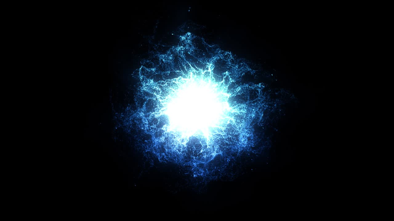 Magic Smoke Energy Bright Explosion Glitter with Flickering. Elegant Confetti Burst on Black Background.