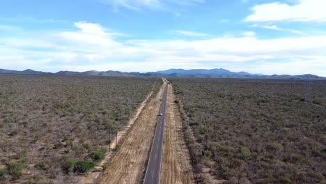 Antena-Capturada-En-Baja-California-Sur-Durante-Un-Viaje-Por-Carretera,-México.