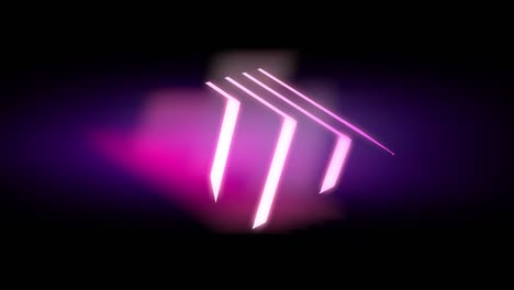 Neon triangle emitting a vibrant glowing effect - 4K loop