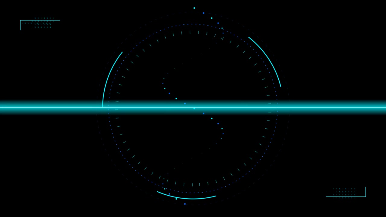 Futuristic Digital HUD Interface with Scanning Light Beam