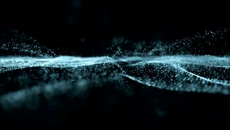 digital wave particles form for digital background. blue waves with light showing through