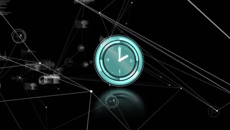 animación de la red de conexiones durante el reloj moviéndose rápidamente