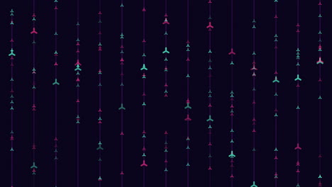 dazzling pattern of arrows confidently navigate a dark background