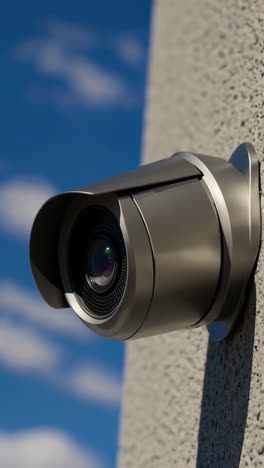 outdoor security camera on a wall
