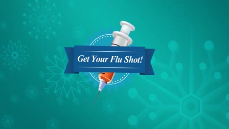 Animation-of-flu-shot-text-on-green-background