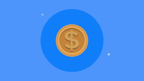 moneda de oro dinero dólar animación