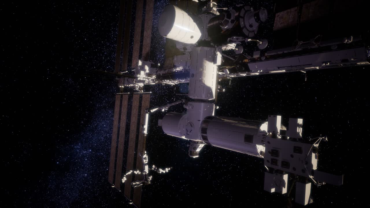 Stazione spaziale internazionale nello spazio