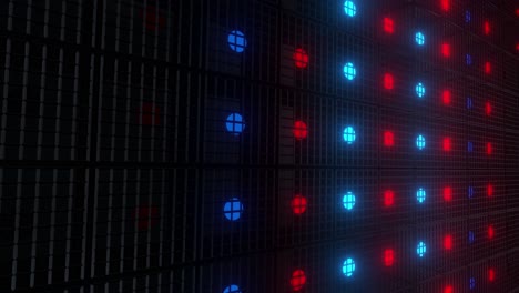 abstract futuristic wall with neon lights