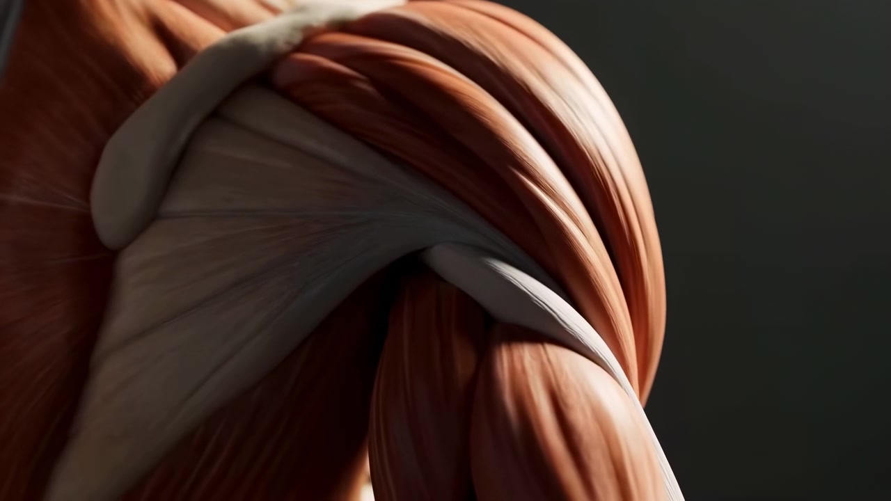 Nastri attorcigliati a strati con riflessi cangianti, pieghe profonde, tonalità calde terracotta e beige cremoso, sfondo neutro scuro, fasce organiche sovrapposte, elegante composizione macro astratta