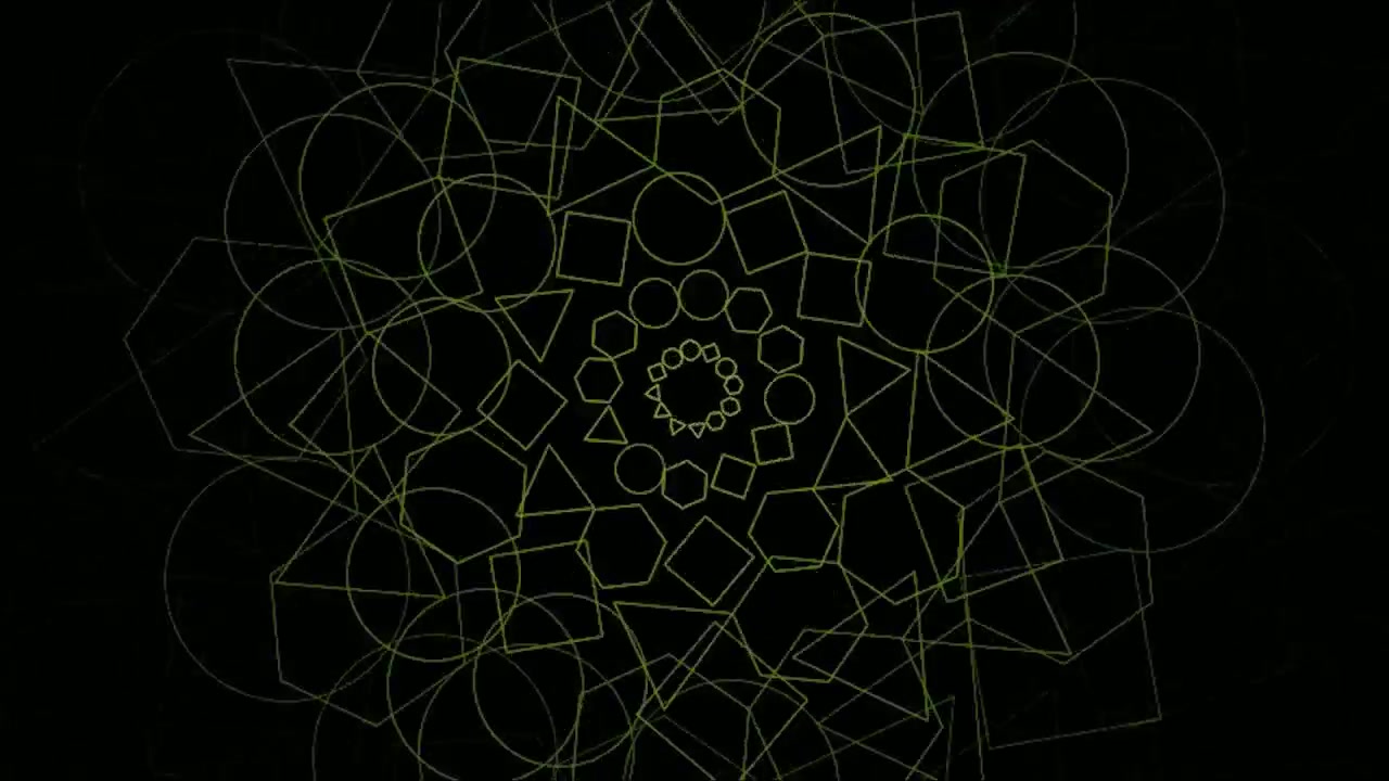 Animazione di mandala geometrico astratto con linee verdi rotanti