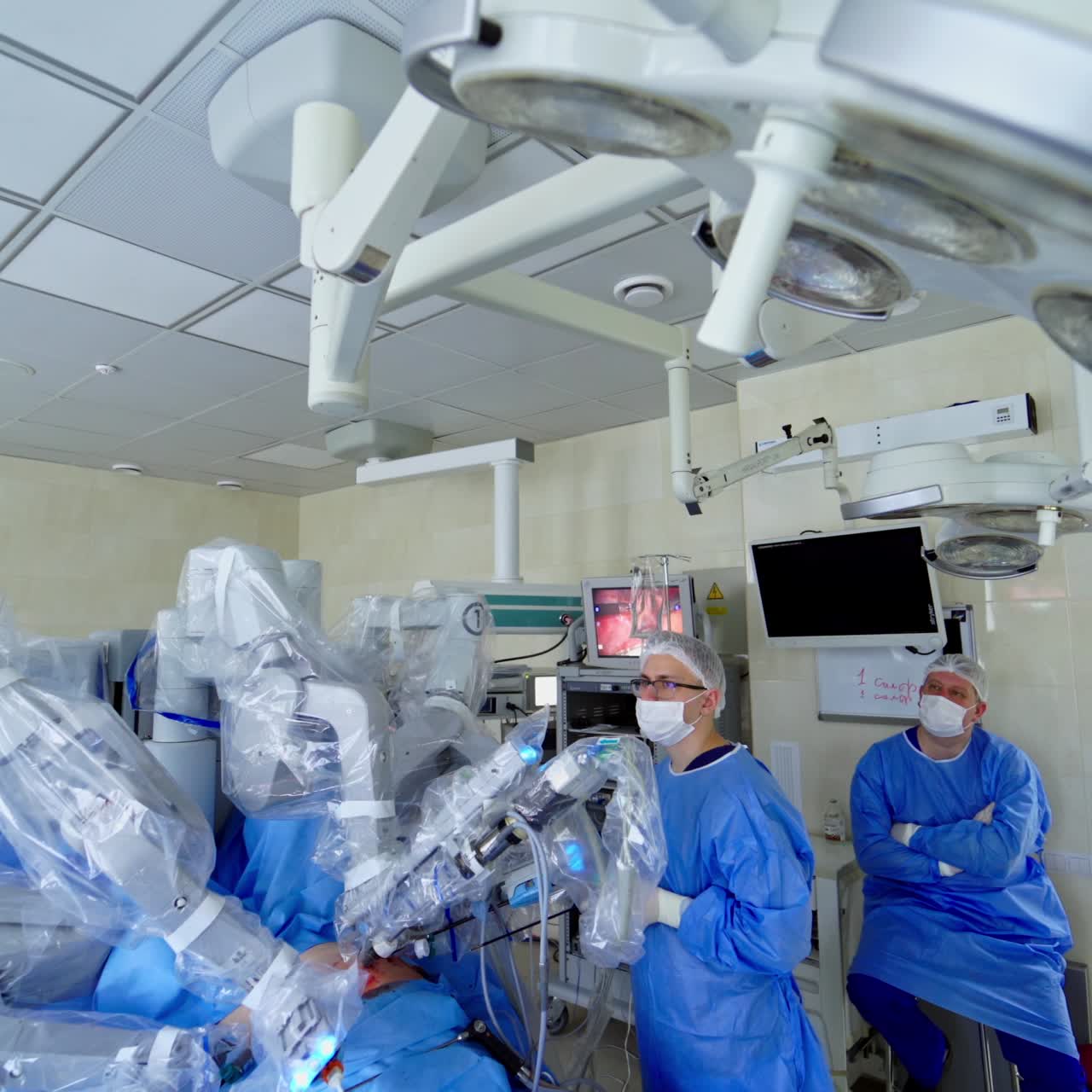 Da Vinci Surgery. Robotic Surgery. Medical operation involving robot