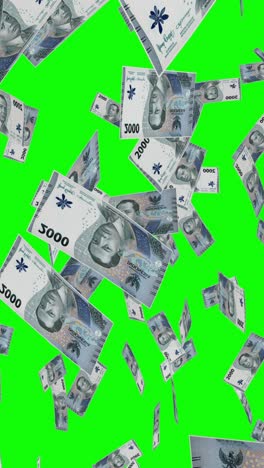 rupias indonesias caen en la animación del dinero