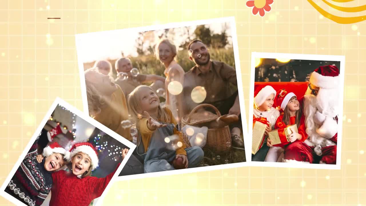 Collezione di momenti felici in famiglia e celebrazioni