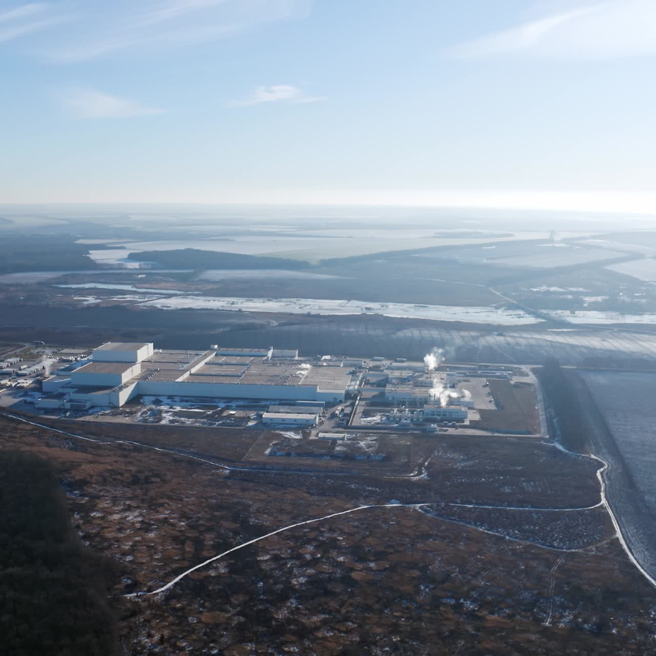 Factory industrial view from above