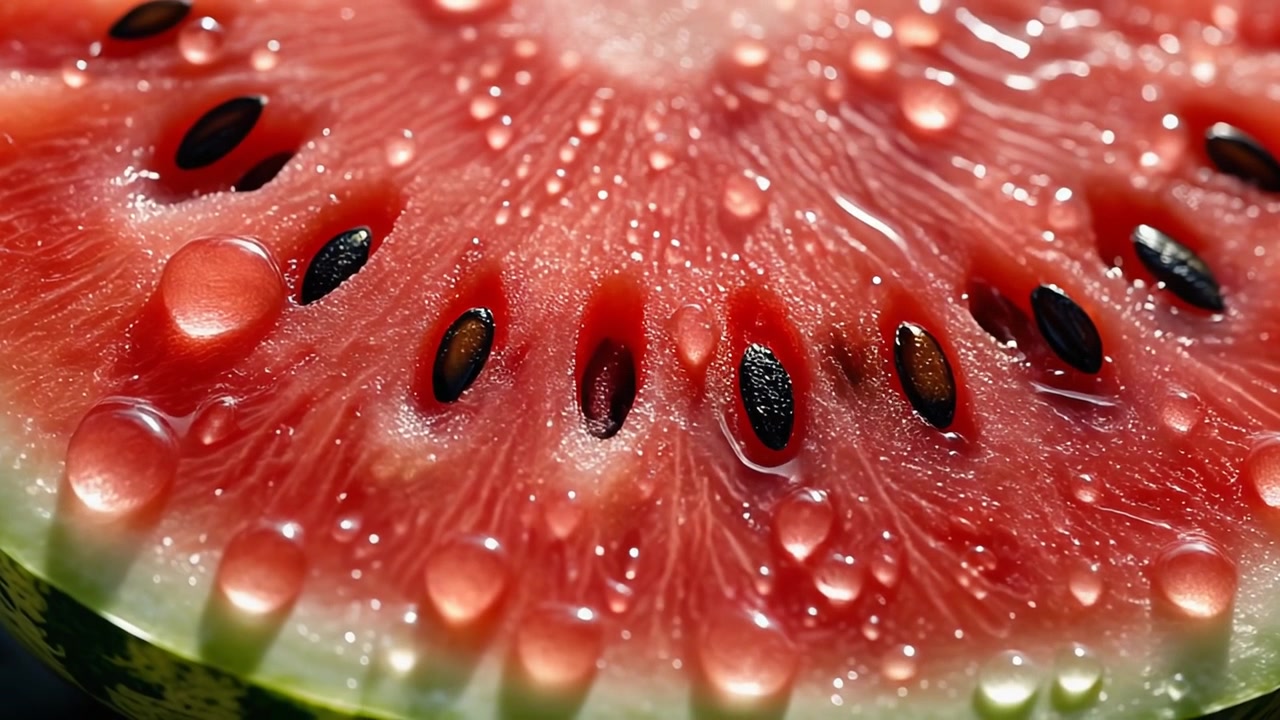 Primo piano di anguria fresca a fette con goccioline d'acqua