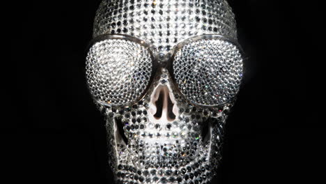 amazing diamond covered skull with sunglasses