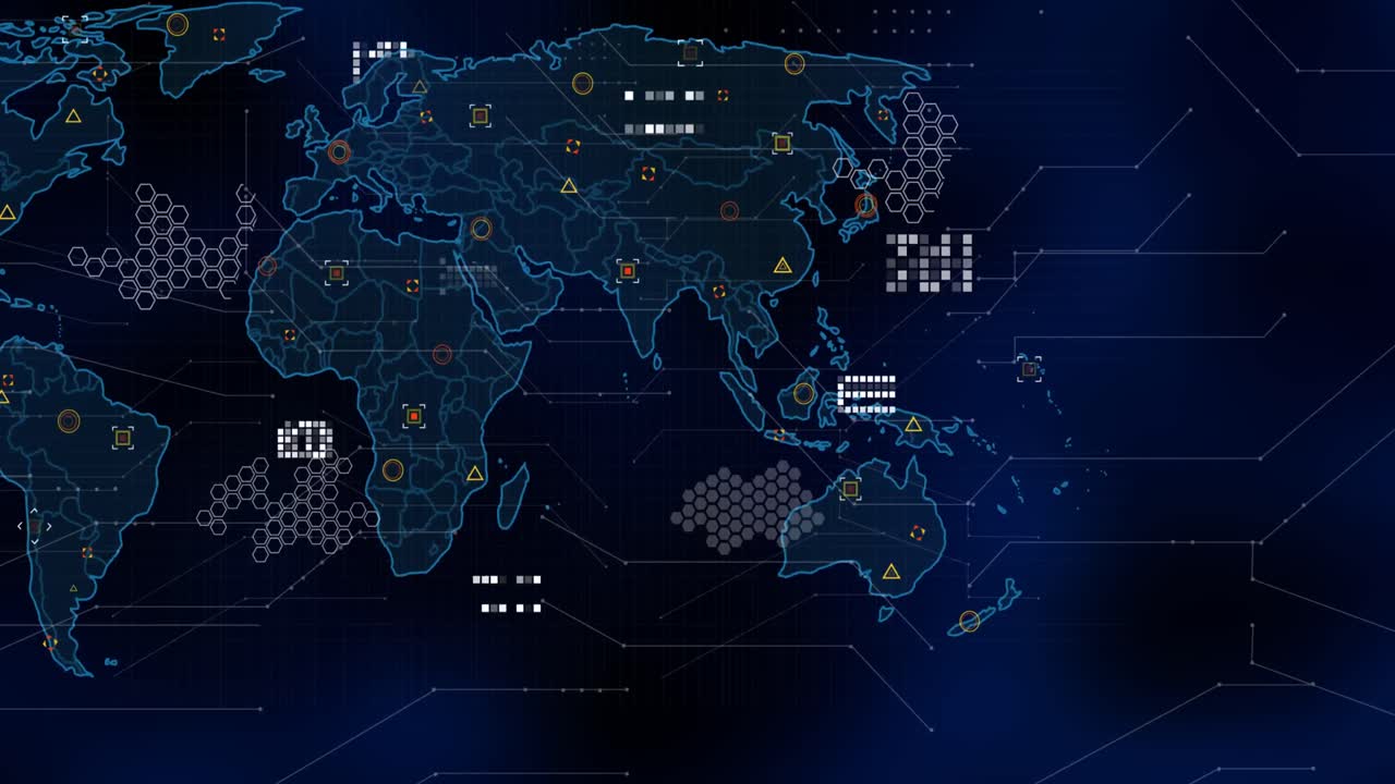 animación de marcadores y procesamiento de datos sobre el mapa del mundo