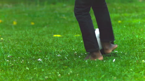 soccer ball in slow motion being kicked