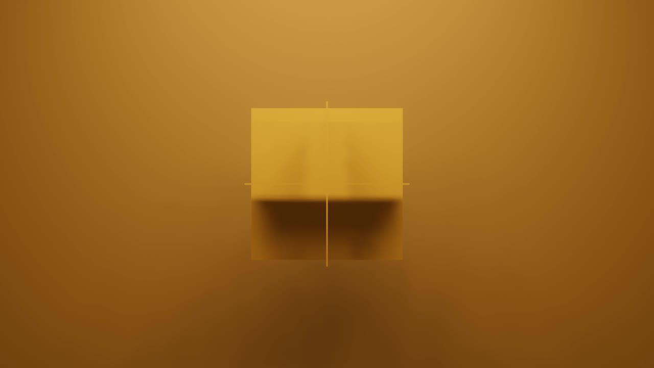 forma geométrica cuadrada gira en dirección aleatoria renderización 3d en fondo naranja. bucle sin costuras abstracto animación simple