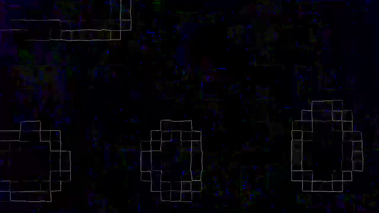 Abstract Digital Glitch Effect with Flashing Geometric Patterns