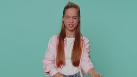 upset girl showing thumbs down sign gesture, expressing discontent disapproval dissatisfied dislike