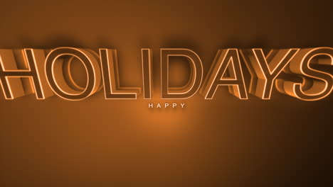 Festive-glow-vibrant-neon-sign-illuminates-Happy-Holidays-against-rich-brown-backdrop